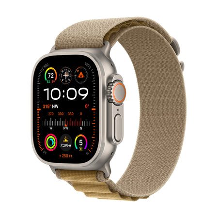 Apple Watch Ultra 2 GPS + Cellular 49 mm kućište od prirodnog titanija sa svijetlosmeđim Alpine Loop-om - Large