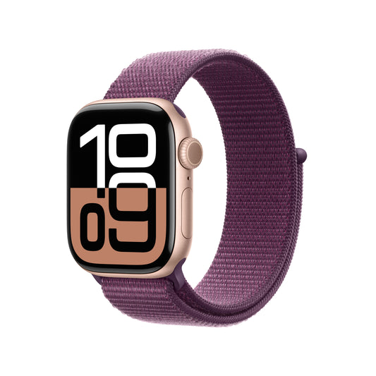 Apple Watch Series 10 GPS + Cellular 42mm Rose Gold Aluminium Case with Plum Sport Loop - iSTYLE.hr