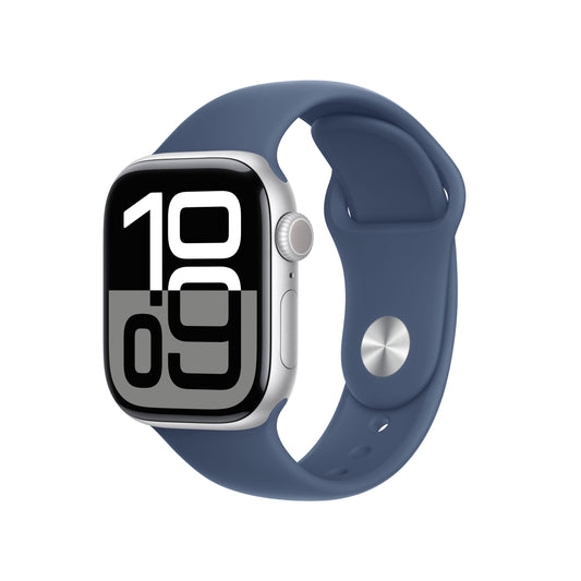 Apple Watch Series 10 GPS + Cellular 42mm Silver Aluminium Case with Denim Sport Band - M/L - iSTYLE.hr
