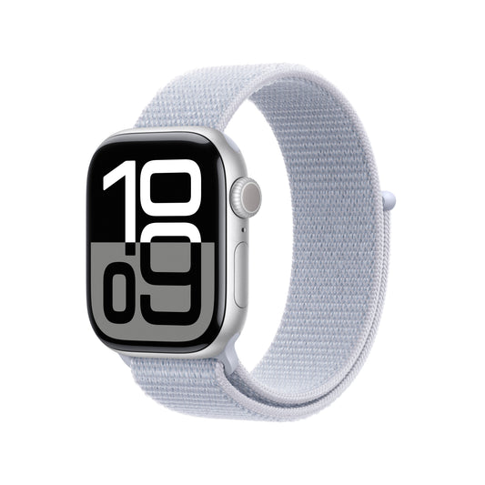 Apple Watch Series 10 GPS + Cellular 42mm Silver Aluminium Case with Blue Cloud Sport Loop - iSTYLE.hr
