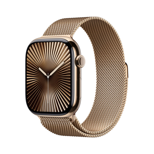 Apple Watch Series 10 GPS + Cellular 46mm Gold Titanium Case with Gold Milanese Loop - S/M - iSTYLE.hr