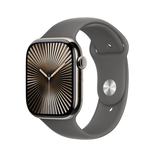 Apple Watch Series 10 GPS + Cellular 46mm Natural Titanium Case with Stone Grey Sport Band - S/M - iSTYLE.hr