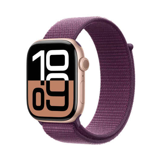 Apple Watch Series 10 GPS + Cellular 46mm Rose Gold Aluminium Case with Plum Sport Loop - iSTYLE.hr