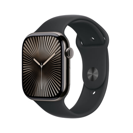 Apple Watch Series 10 GPS + Cellular 46 mm kućište od titanija boje škriljevca s crnim Sport Band-om - S/M