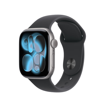 Apple Watch Series 11 GPS 42 mm svemirsko sivo aluminijsko kućište s crnim Sport Band-om - S/M