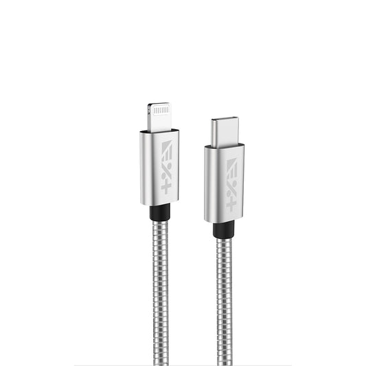 NEXT ONE SILVER USB-C TO LIGHTNING 1.2 M METALIC CABLE - iSTYLE.hr