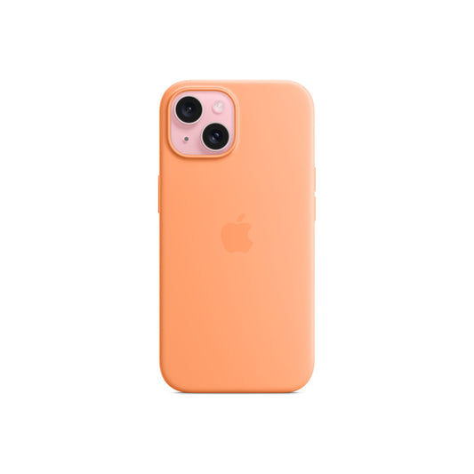 Apple Silicone Case za iPhone 15 - kompatibilan s MagSafe - Orange Sorbet - iSTYLE.hr