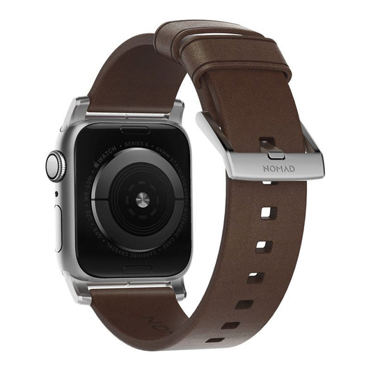 Nomad Leather Strap za Apple Watch 42/44/45 mm - Brown/Silver - iSTYLE.hr