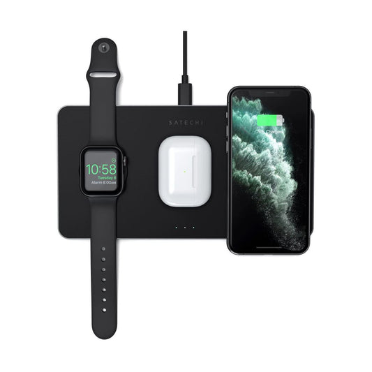 Satechi Trio Wireless Charging Pad (Apple Watch, AirPods, iPhone) - Black - iSTYLE.hr
