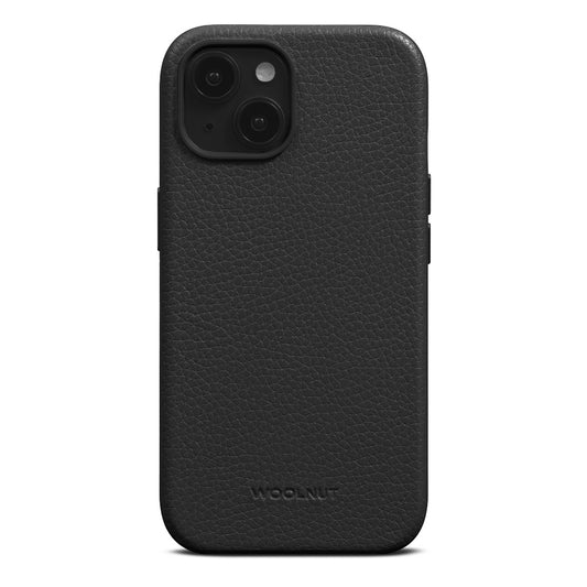 WOOLNUT Leather Case za iPhone 15 - Black - iSTYLE.hr