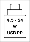 Ovaj uređaj podržava brzo punjenje USB PD, kako je definirano u specifikaciji USB Implementers Forum Power Delivery.