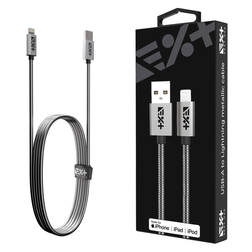 Next One USB-A to Lightning Metallic Cable (1m) - Space Gray