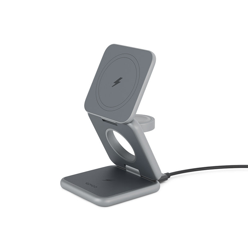 iSTYLE Mag+ sklopivi MagSafe kompatibilni bežični punjač - svemirski siva