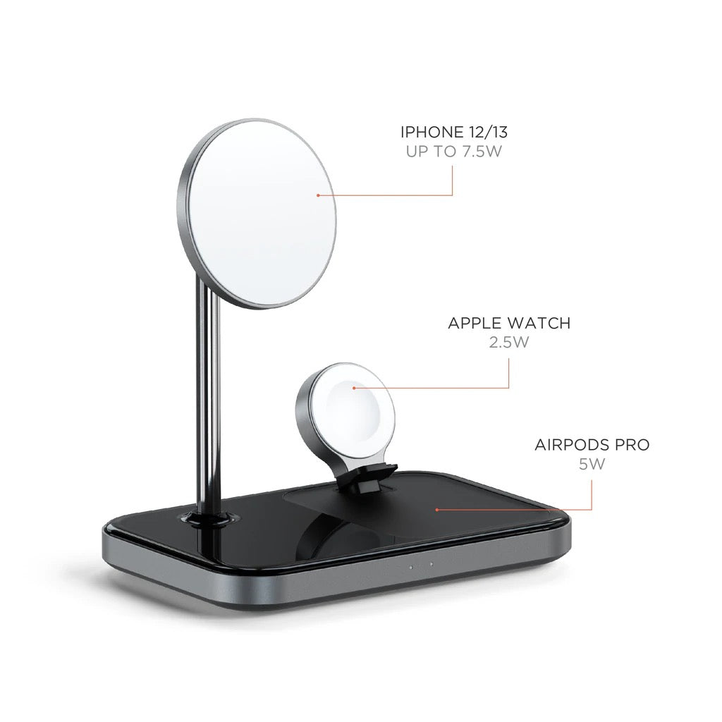 Satechi Trio Wireless Charging Stand - Black