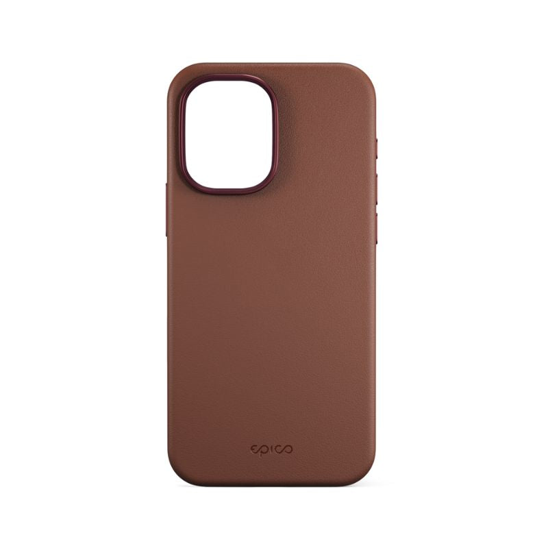 Epico Leather Pro Mag+ Case za iPhone 17 Qi2 & MagSafe kompatibilan smeđi