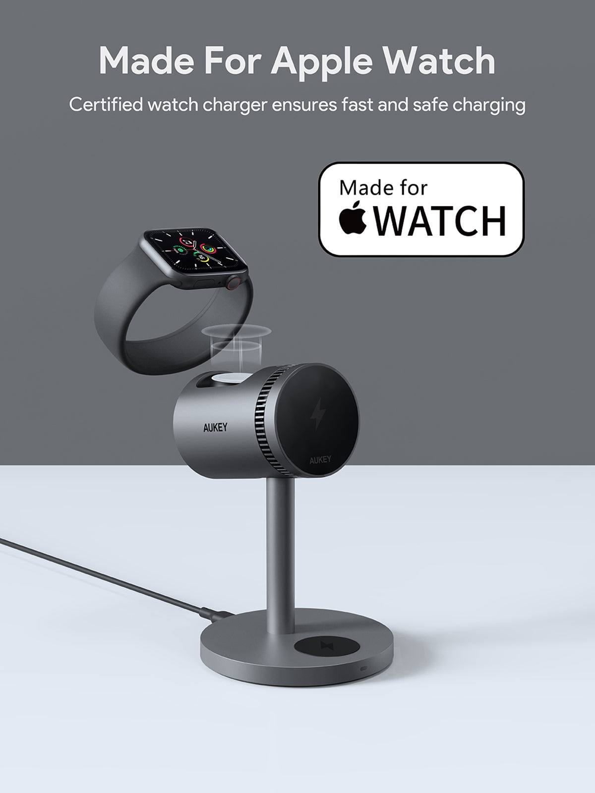 AUKEY MagFusion 3-in-1 Qi2 15W Magnetic Wireless Charger MFI Certified - iSTYLE.hr