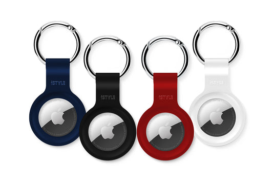 iStyle Silicone Case za AirTag pack bundle - black, white, blue, red - iSTYLE.hr
