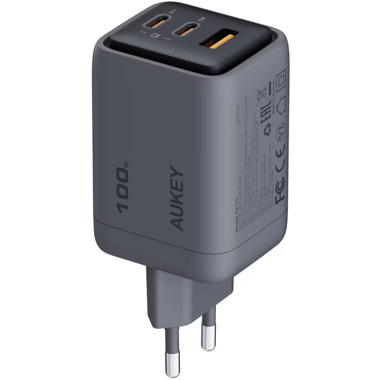 AUKEY Comet Mix 3 100W PD 3-Port GaN zidni punjač s PPS-om