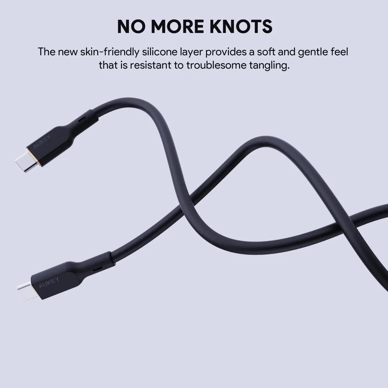 AUKEY Circlet Blink 100W Silicone USB-C to USB-C Cable 1.8m - Crni
