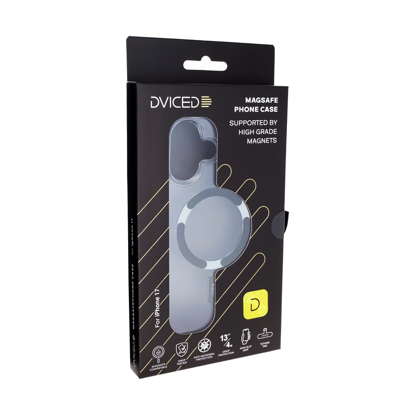 Dviced prozirna MagSafe maskica za iPhone 17 - crna