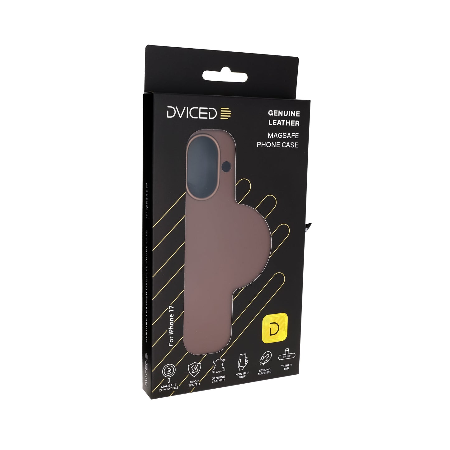 Dviced kožna MagSafe torbica za iPhone 17 - smeđa