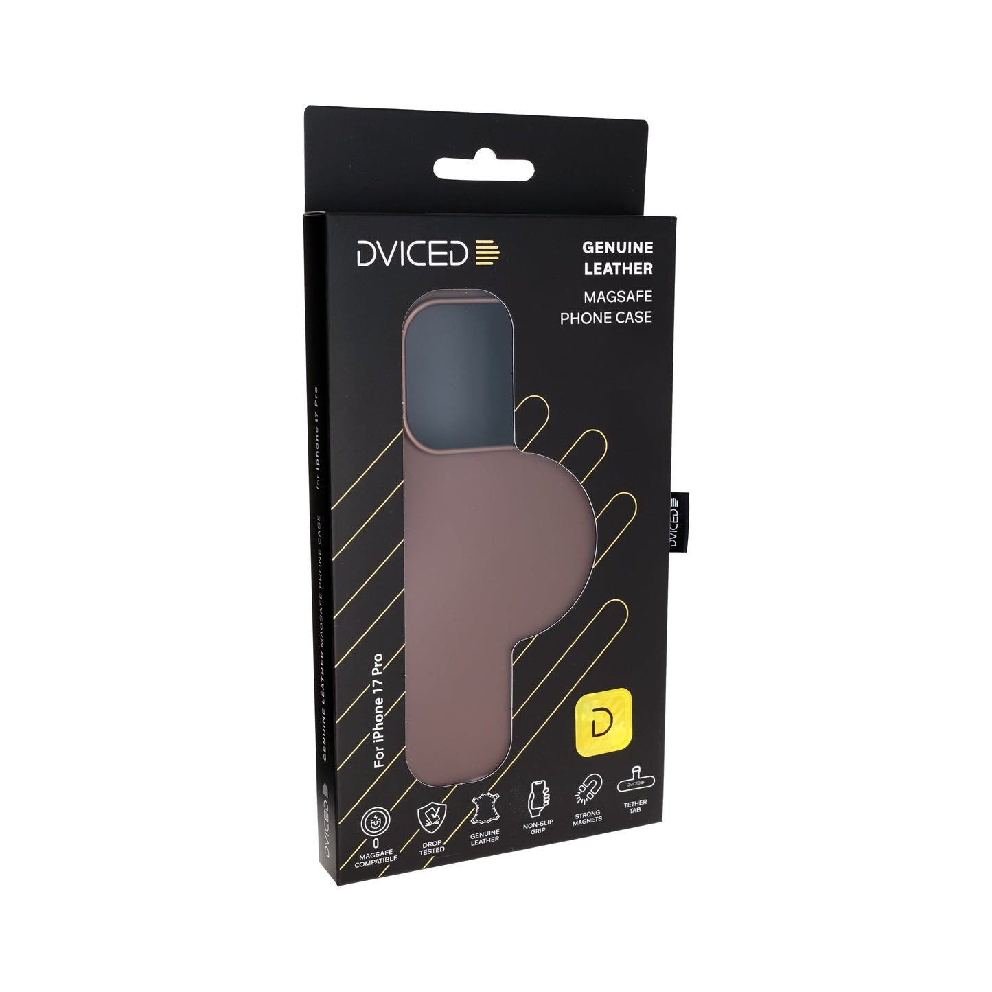 Dviced kožna MagSafe torbica za iPhone 17 Pro - smeđa