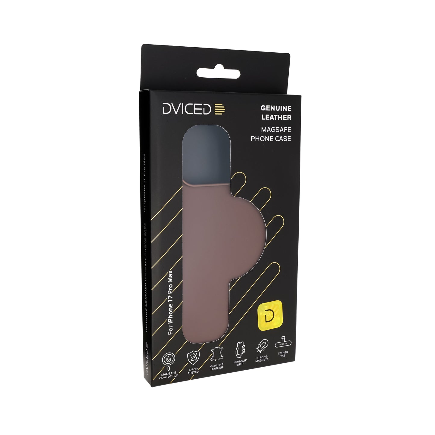 Dviced kožna MagSafe torbica za iPhone 17 Pro Max - smeđa