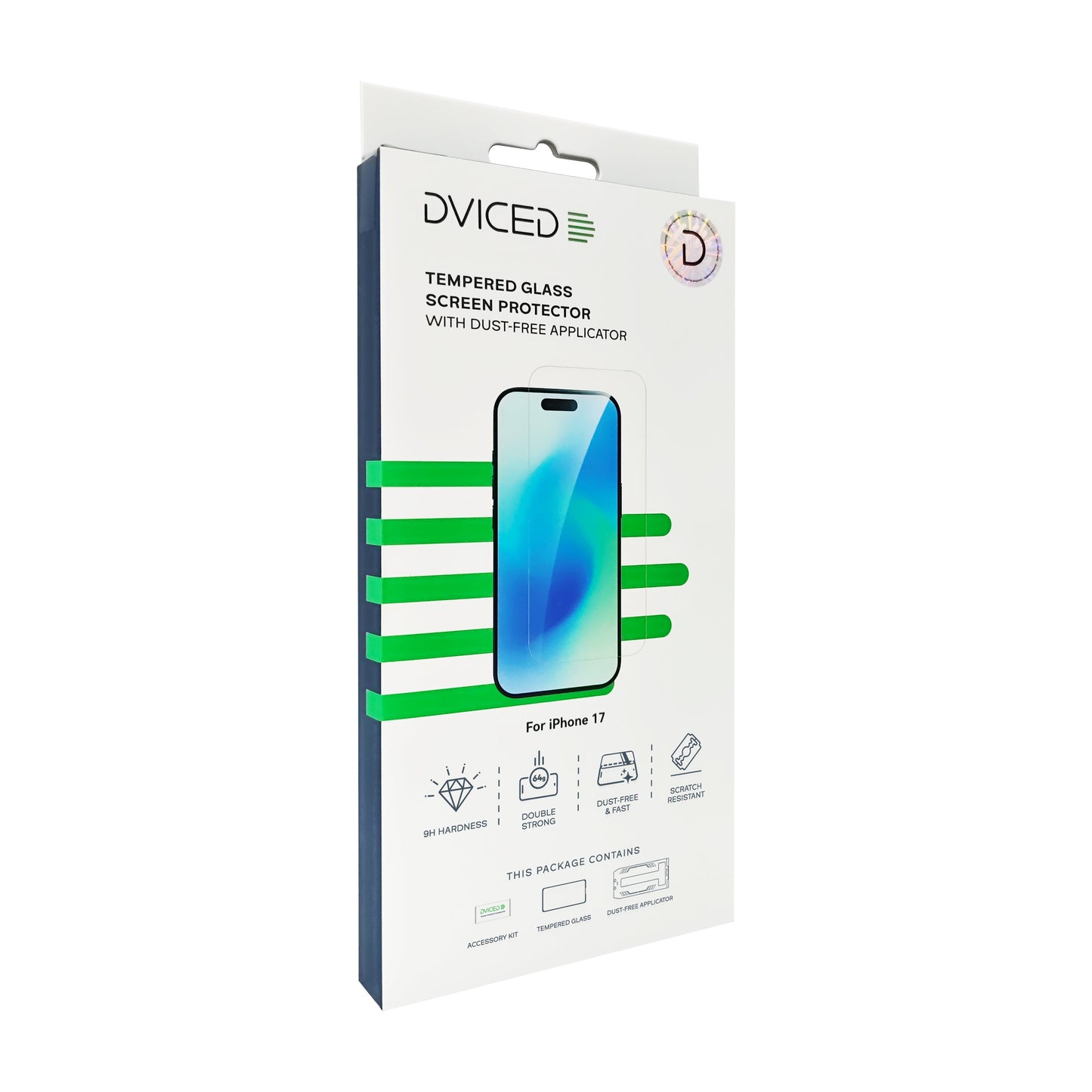 Dviced ojačano zaštitno staklo za zaslon s aplikatorom za iPhone 17