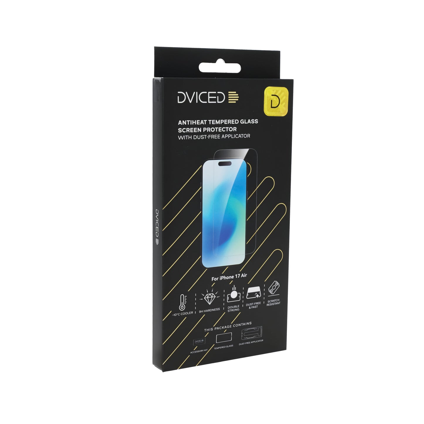 Dviced AntiHeat ojačano zaštitno staklo za zaslon s aplikatorom za iPhone 17 Air