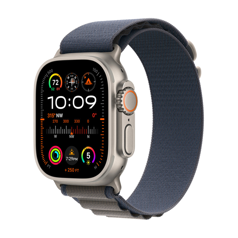 Apple Watch Ultra 2 GPS + Cellular 49mm Titanium Case with Blue Alpine Loop - Medium - iSTYLE HR