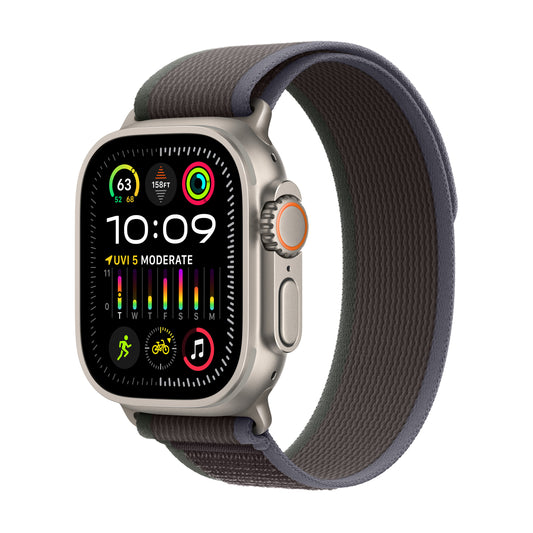 Apple Watch Ultra 2 GPS + Cellular 49mm Titanium Case with Blue/Black Trail Loop - M/L - iSTYLE HR