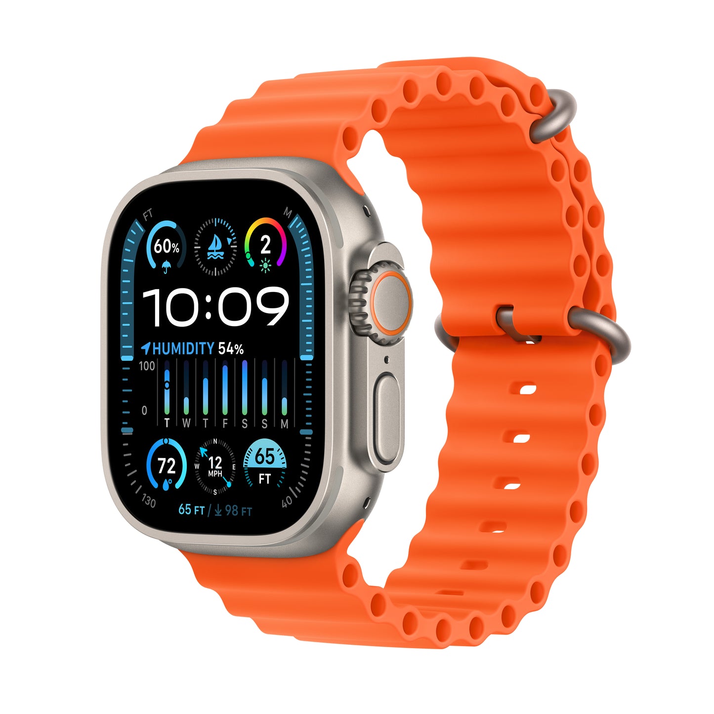 Apple Watch Ultra 2 GPS + Cellular 49mm Titanium Case with Orange Ocean Band - iSTYLE HR