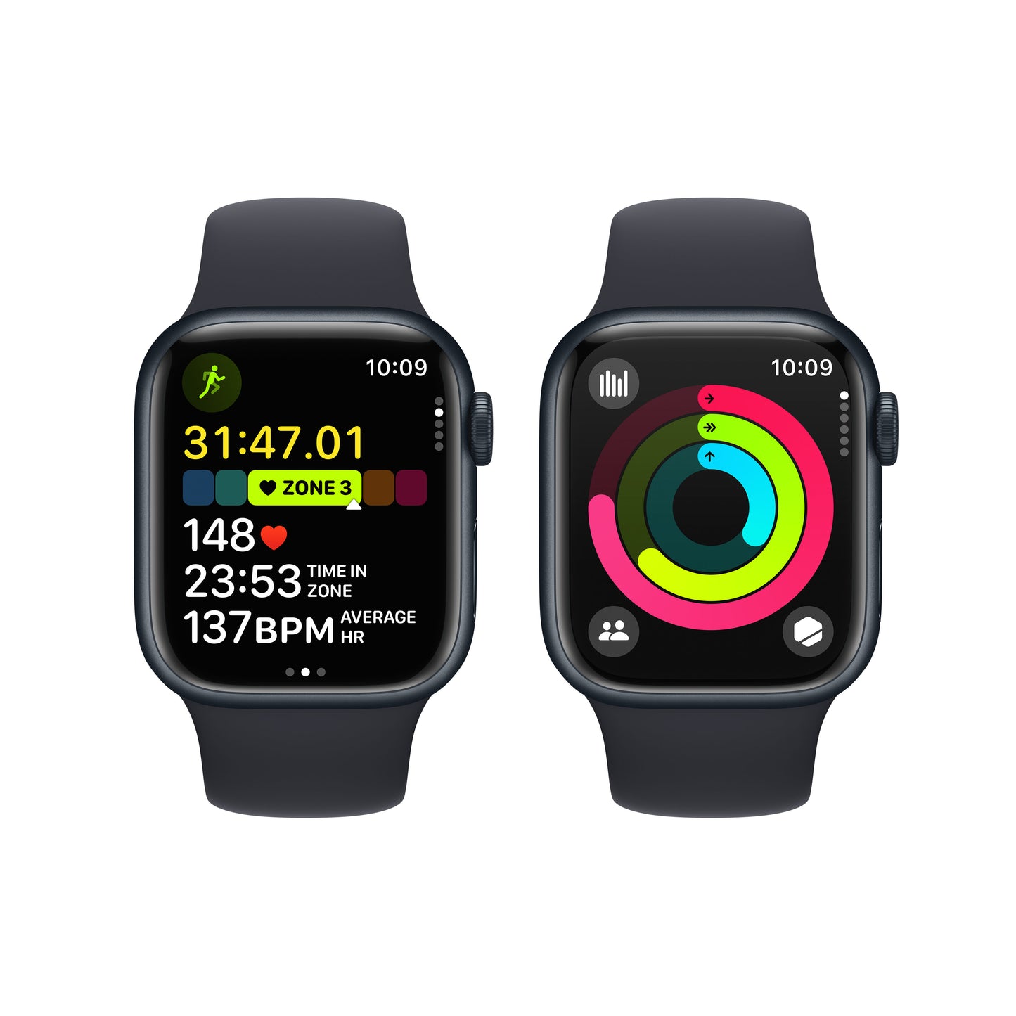 Apple Watch Series 9 GPS 41mm Midnight Aluminum Case with Midnight Sport Band - M/L - iSTYLE HR