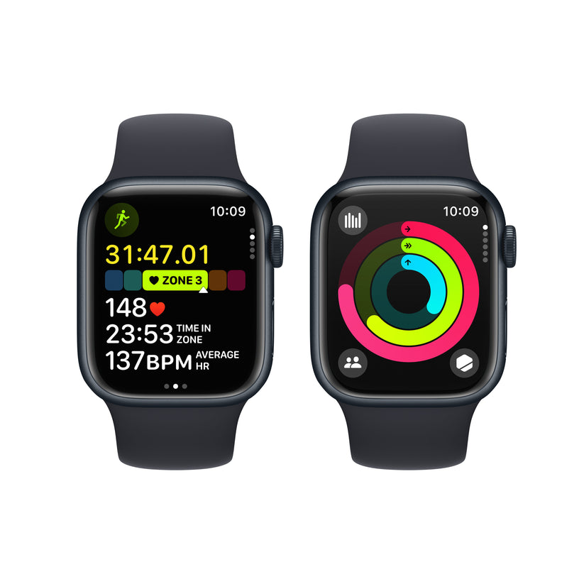 Apple Watch Series 9 GPS 41mm Midnight Aluminum Case with Midnight Sport Band - S/M - iSTYLE HR