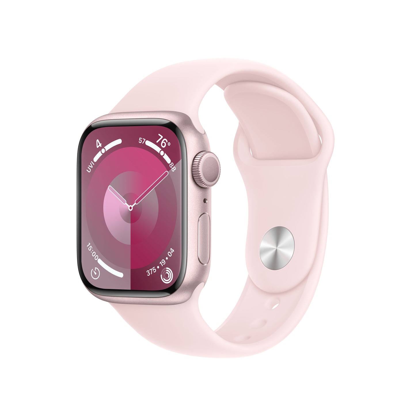 Apple Watch Series 9 GPS 41mm Pink Aluminum Case with Light Pink Sport Band - S/M - iSTYLE HR