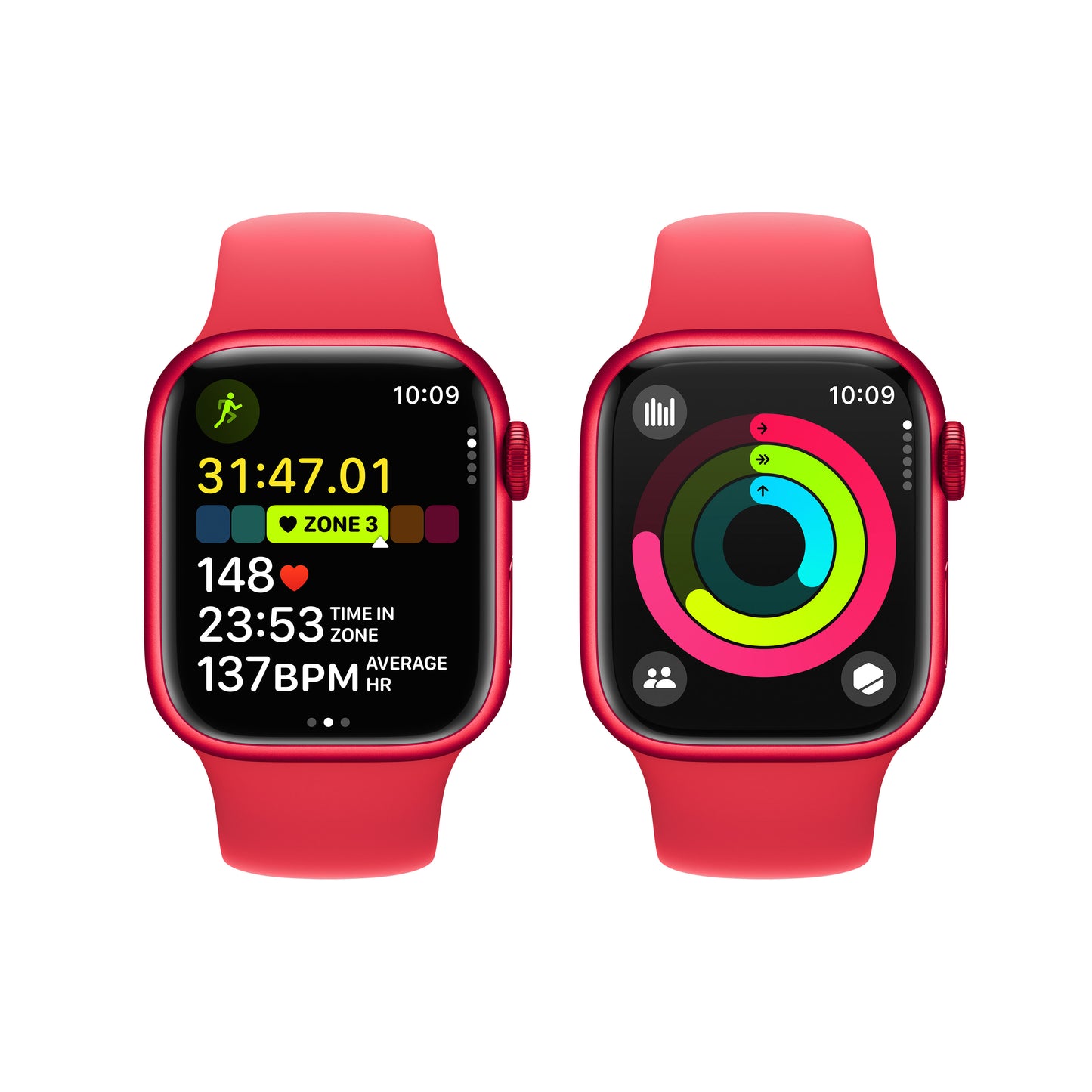 Apple Watch Series 9 GPS 41mm (PRODUCT)RED Aluminum Case with (PRODUCT)RED Sport Band - M/L - iSTYLE HR