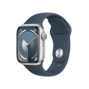 Apple Watch Series 9 GPS 41mm Silver Aluminum Case with Storm Blue Sport Band - S/M - iSTYLE HR