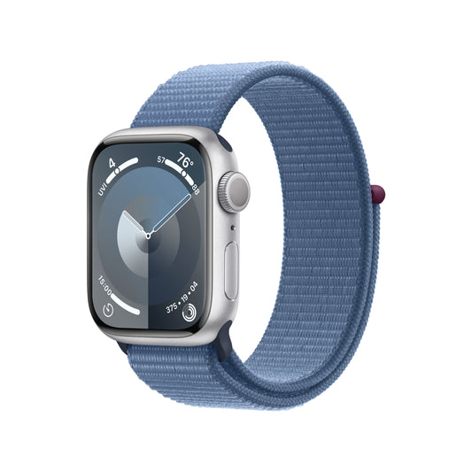 Apple Watch Series 9 GPS 41mm Silver Aluminum Case with Winter Blue Sport Loop - iSTYLE HR