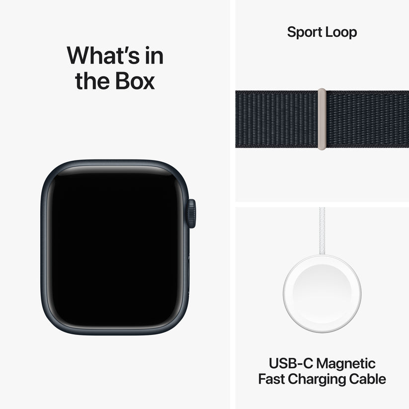 Apple Watch Series 9 GPS 45mm Midnight Aluminum Case with Midnight Sport Loop - iSTYLE HR