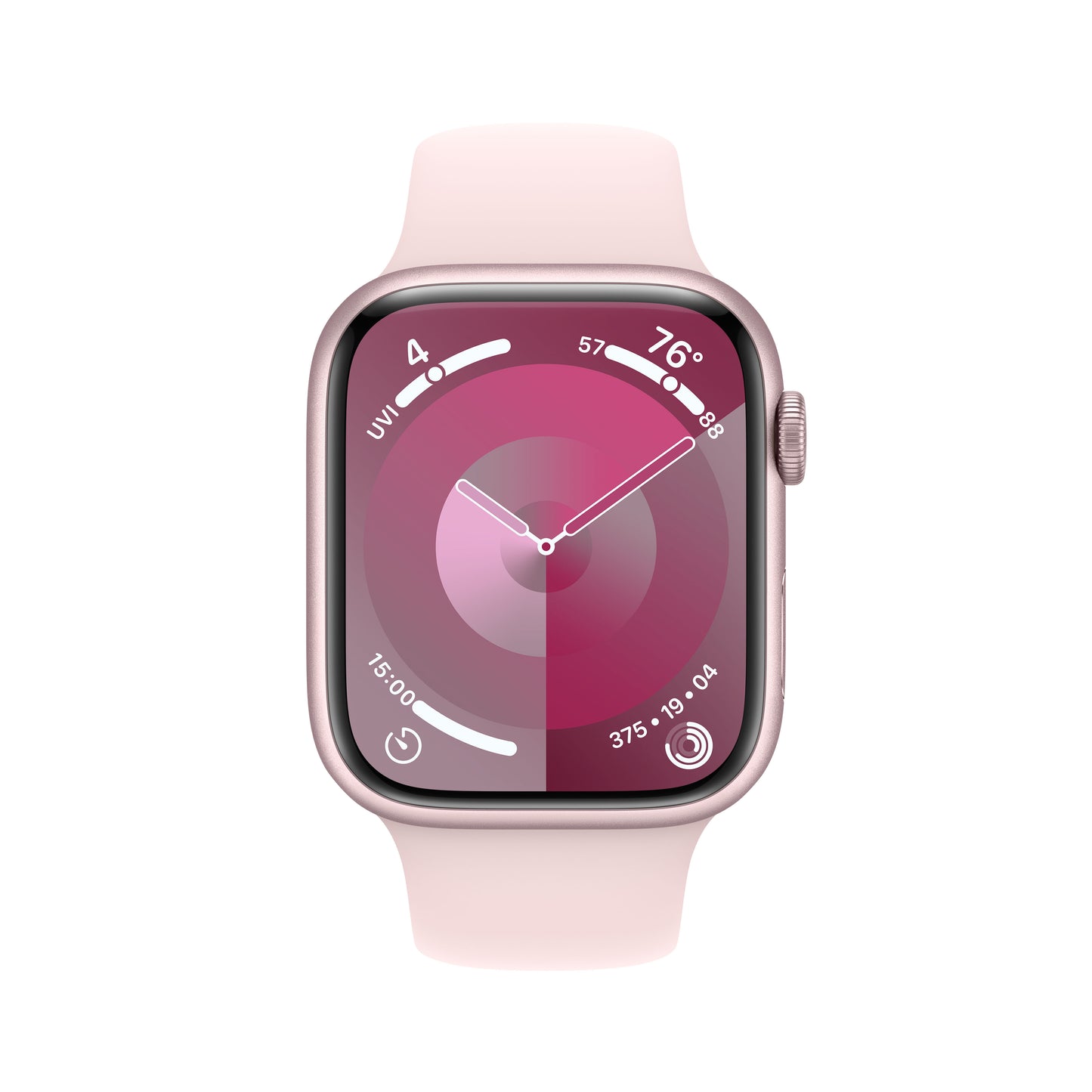 Apple Watch Series 9 GPS 45mm Pink Aluminum Case with Light Pink Sport Band - S/M - iSTYLE HR