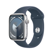 Apple Watch Series 9 GPS 45mm Silver Aluminum Case with Storm Blue Sport Band - S/M - iSTYLE HR