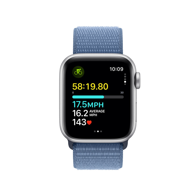 Apple Watch SE GPS 40mm Silver Aluminum Case with Winter Blue Sport Loop - iSTYLE HR