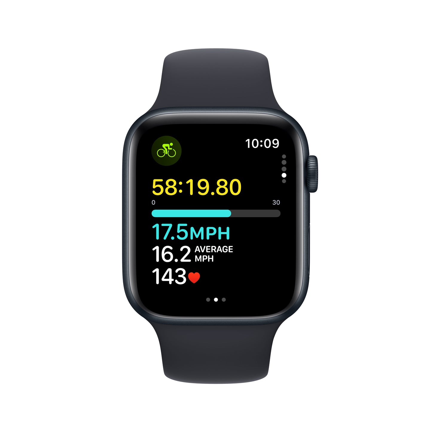 Apple Watch SE GPS 44mm Midnight Aluminum Case with Midnight Sport Band - S/M - iSTYLE HR