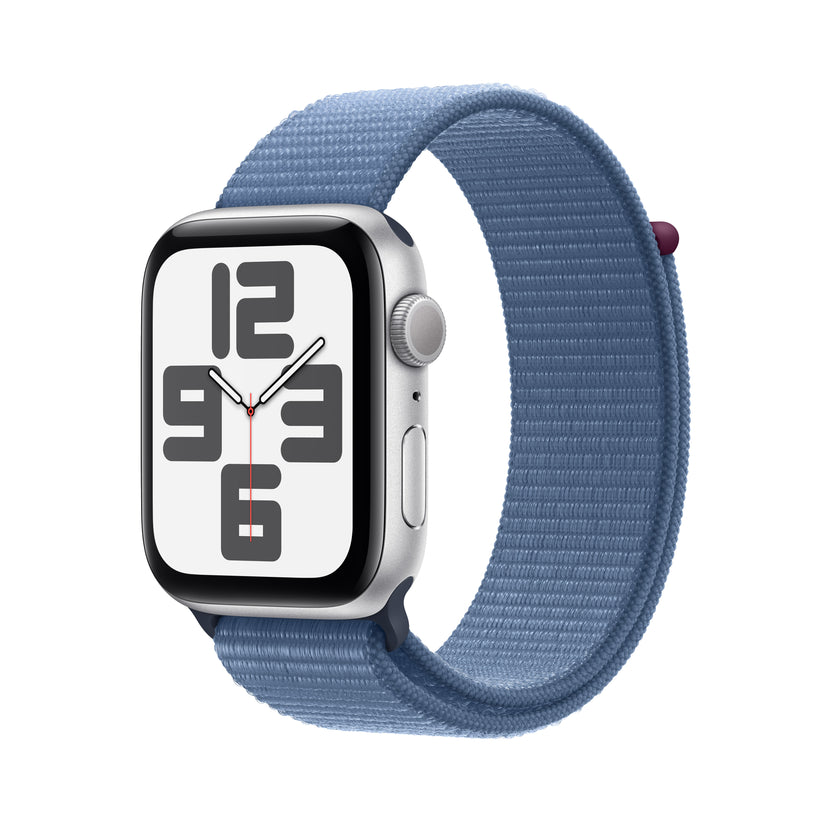 Apple Watch SE GPS 44mm Silver Aluminum Case with Winter Blue Sport Loop - iSTYLE HR