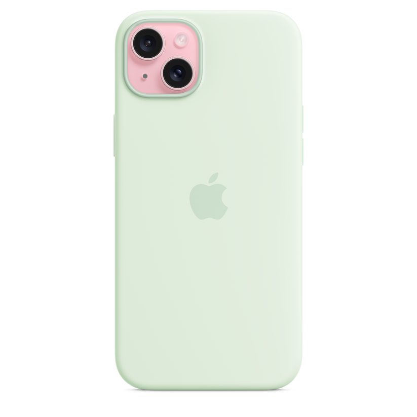 iPhone 15 Plus Silicone Case with MagSafe - Soft Mint - iSTYLE HR