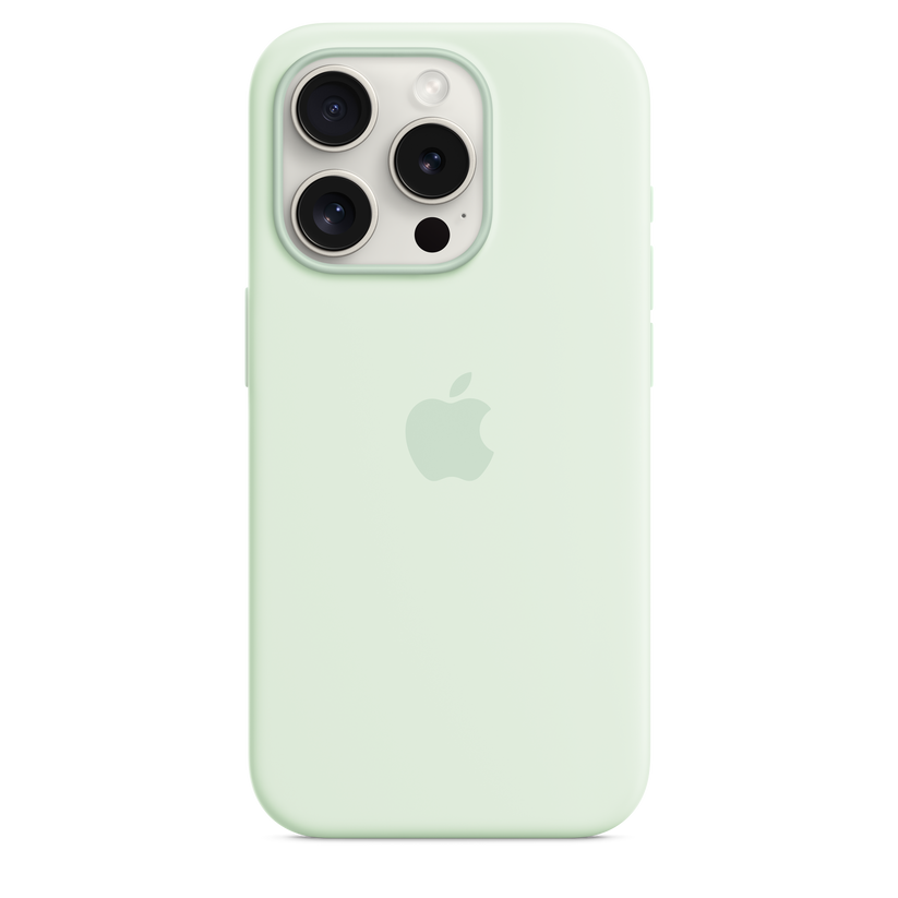 iPhone 15 Pro Silicone Case with MagSafe - Soft Mint - iSTYLE HR