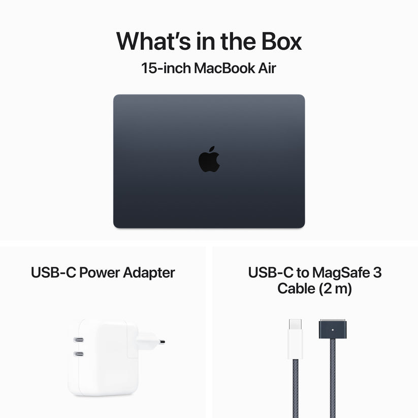 15-inch MacBook Air: Apple M3 chip with 8‑core CPU and 10‑core GPU, 256GB SSD - Midnight - iSTYLE HR