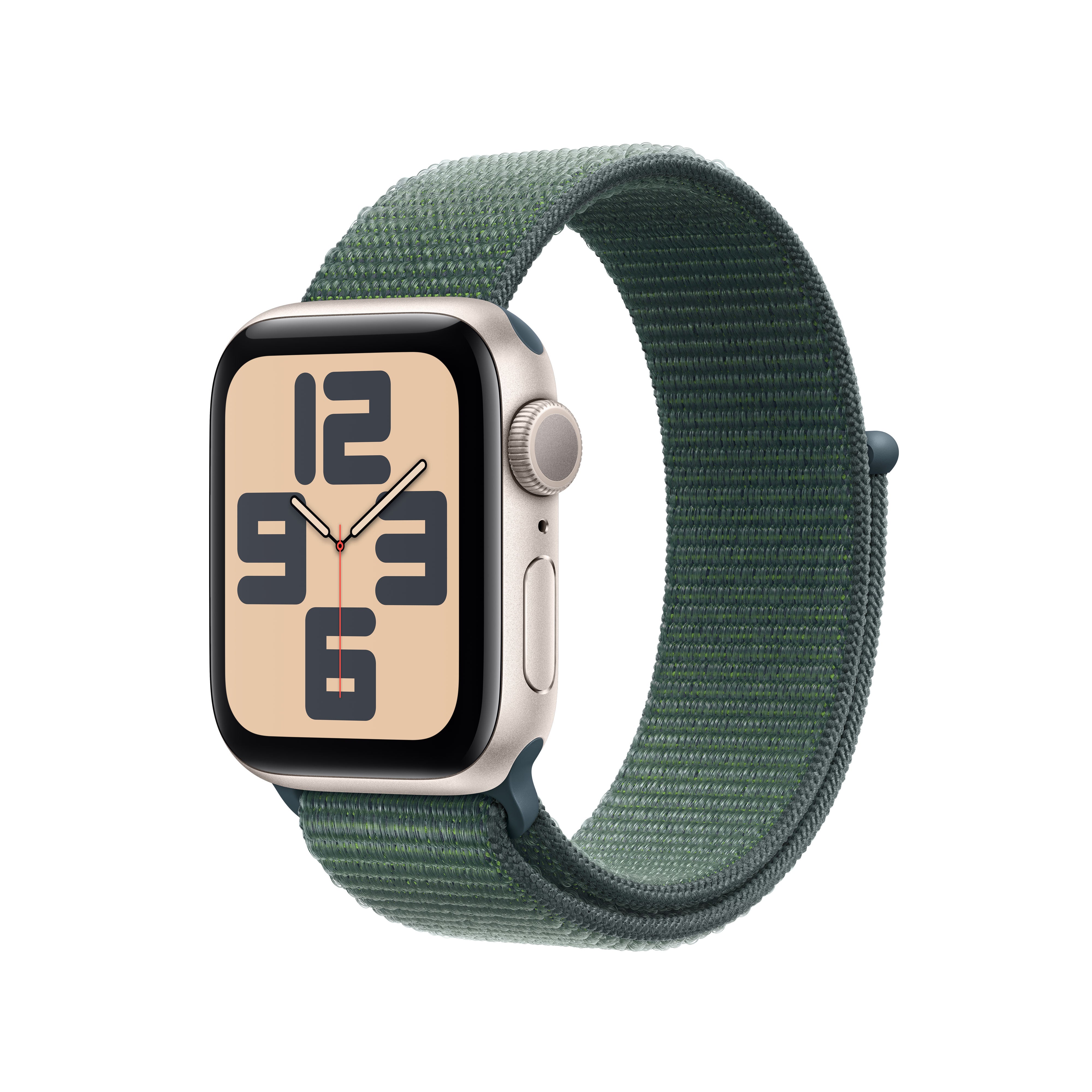 Apple Watch SE GPS 40 mm zvjezdano aluminijsko kućište s jezersko zelenim Sport Loop-om
