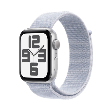 Apple Watch SE GPS 44 mm srebrno aluminijsko kućište sa Sport Loop-om plavi oblak