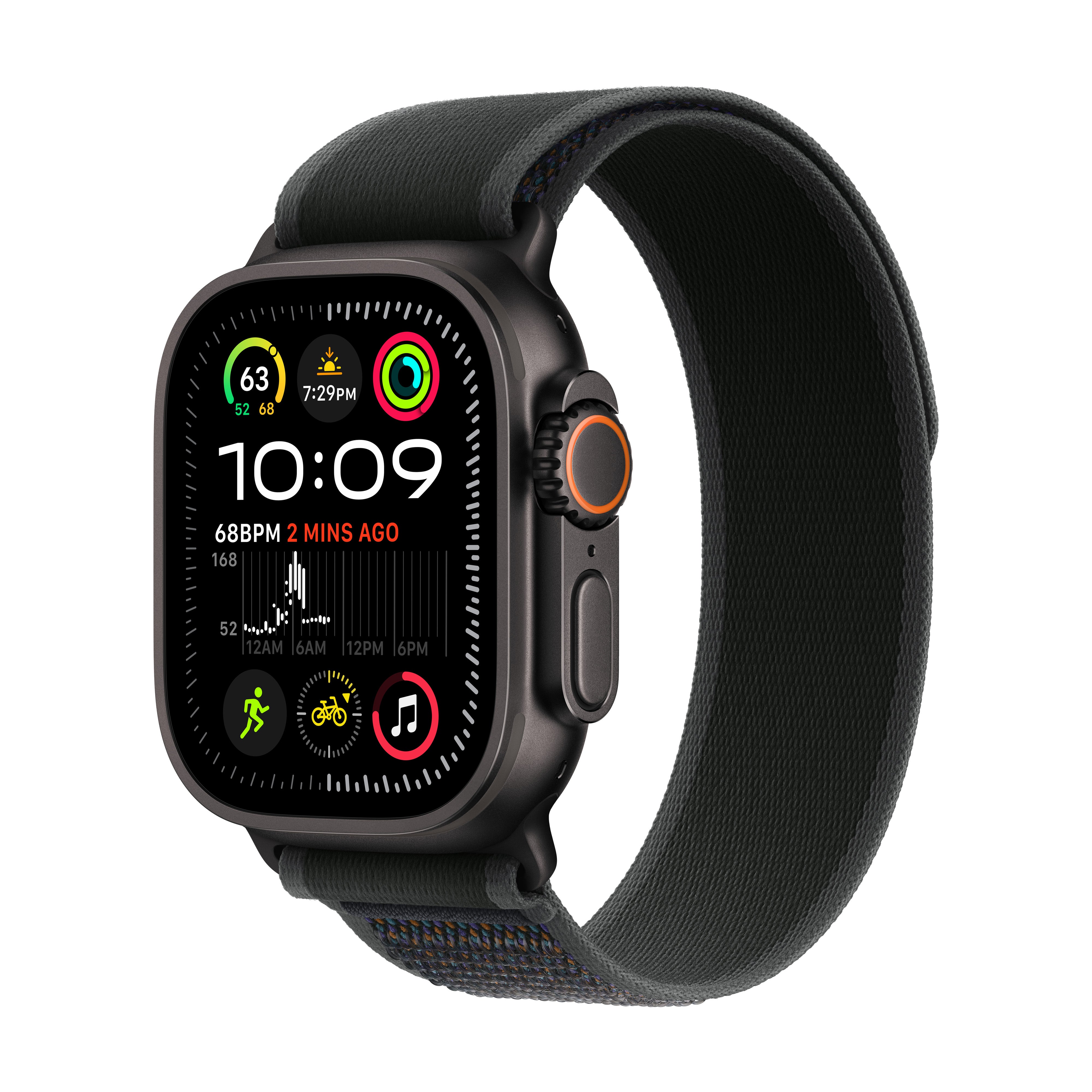 Apple Watch Ultra 2 GPS + Cellular 49 mm kućište od crnog titanija s crnim Trail Loop-om M/L